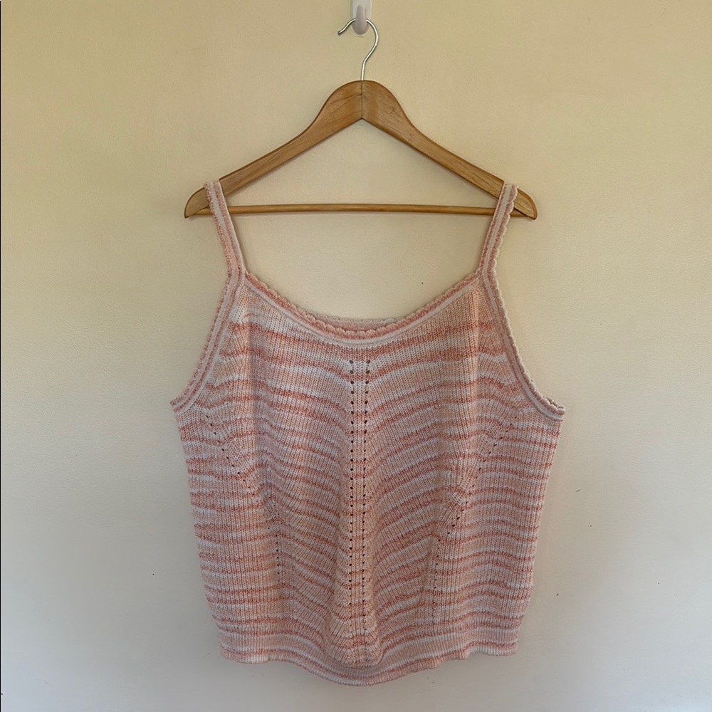 Joie Pink/Peach Striped Knit Tank Top Size 3X